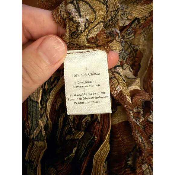 Savannah Morrow The Label's 'Isla' wrap skirt Fringe Silk Printed - Picture 6 of 6